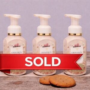 Bath & Body Works Milk Cinnamon Sugar Pretzel Cookie Soap Set of 3 DISCONTINUED